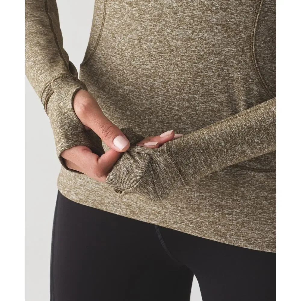 Lululemon Rush Hour 1/2 Zip Pullover‎ Sweatshirt Olive Green Size 8 ~ EUC!!